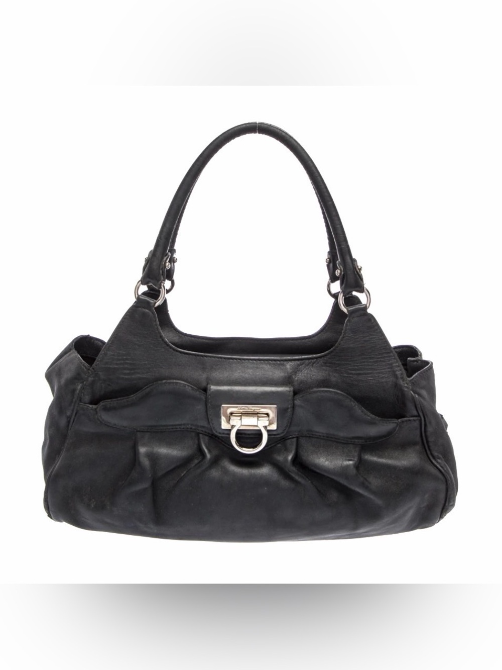 Ferragamo Black Leather Hand Bag